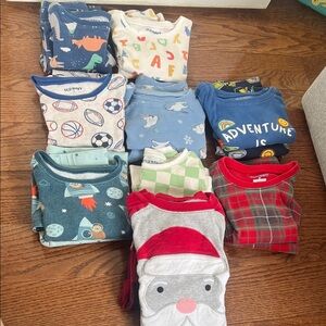 Lot of 9 Kids pajamas set  pre-owned size 6T. Please read description.